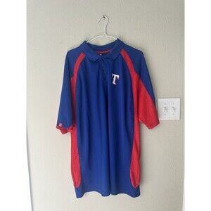 Majestic Texas Rangers Blue and Red Polo Shirt - 2XL
